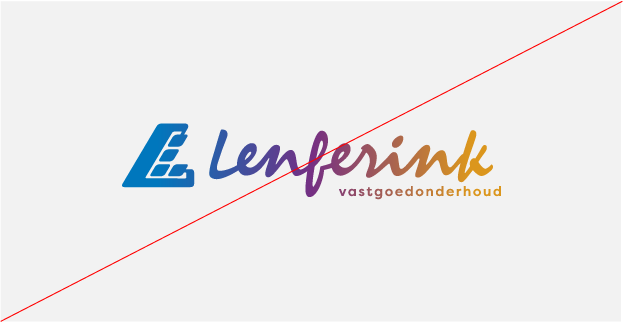 Image of brand logo incorrectly using gradients
