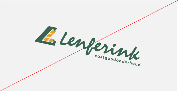 Image of brand logo incorrectly rotated